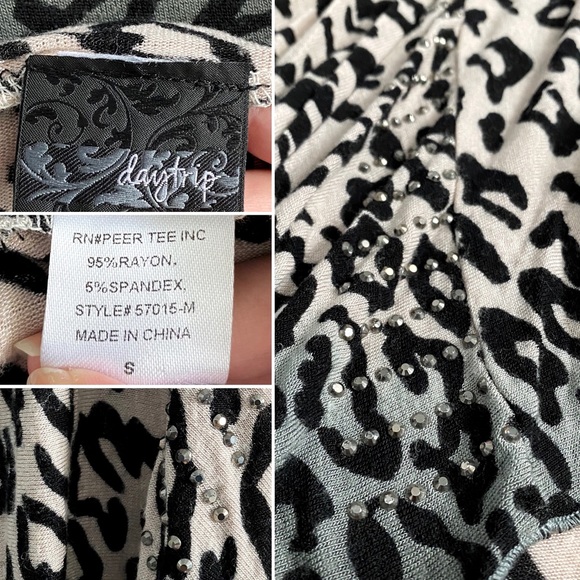 Daytrip leopard gradient cardigan, tan green - Picture 3 of 9